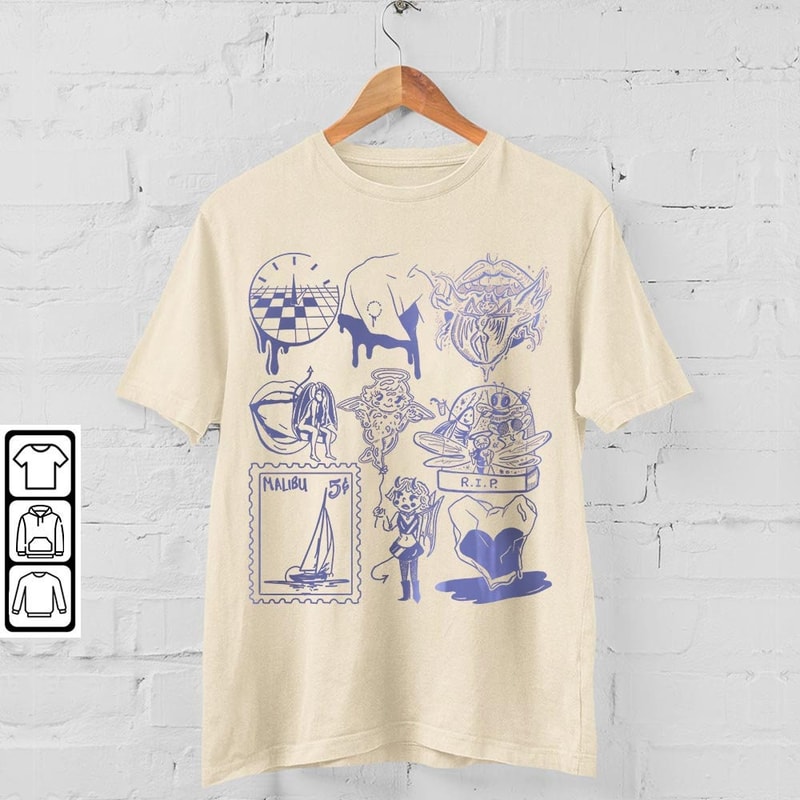 Miley Cyrus Doodle Art Shirt, Vintage Miley Cyrus Merch Lyrics Album Art Sweatshirt Hoodie Miley Cyrus Tour 2023 V1 DA0906DT - 4.jpg