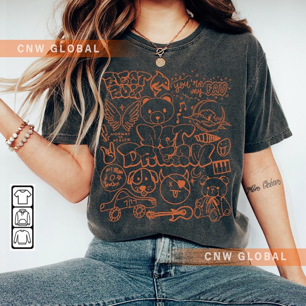 NCT Dream Kpop Doodle Art Shirt, Vintage NCT Dream Merch Tee Graphic Art Album Lyric Sweatshirt, Retro NCT Dream Concert Tour 2023 DA0807DT - 2.jpg