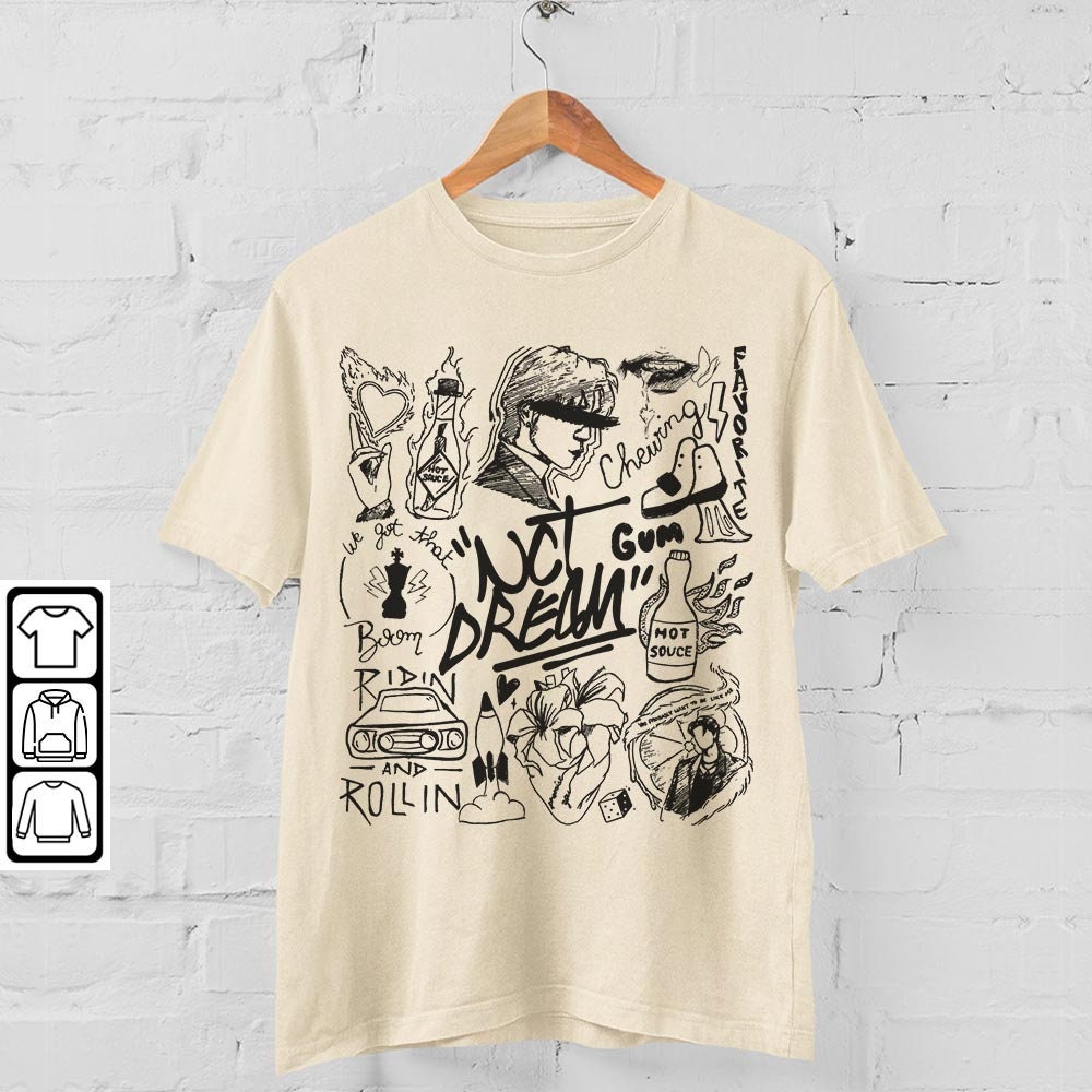 NTC Dream Kpop Doodle Art Shirt, Vintage NTC Dream Merch Tee Graphic Tattoo Album Lyric Sweatshirt, Retro NTC Dream Tour 2023 DA1706DT - 4.jpg