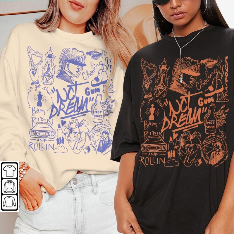 NTC Dream Kpop Doodle Art Shirt, Vintage NTC Dream Merch Tee Graphic Tattoo Album Lyric Sweatshirt, Retro NTC Dream Tour 2023 DA1706DT V1 - 1.jpg