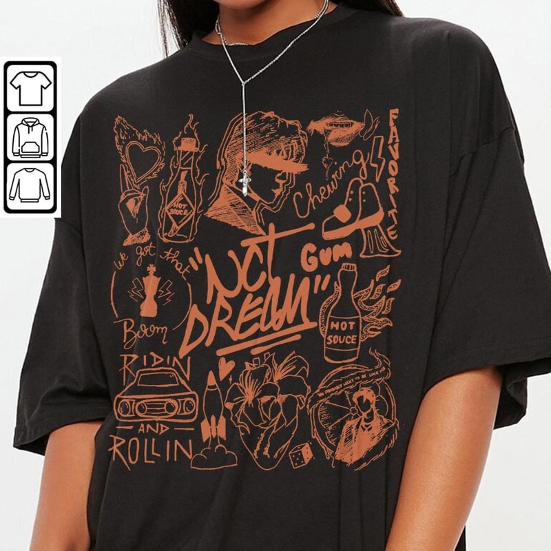 NTC Dream Kpop Doodle Art Shirt, Vintage NTC Dream Merch Tee Graphic Tattoo Album Lyric Sweatshirt, Retro NTC Dream Tour 2023 DA1706DT V1 - 3.jpg
