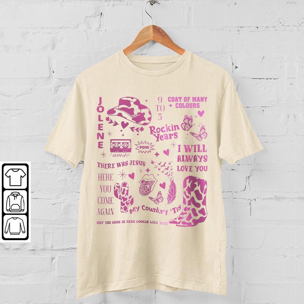 Parton Doodle Art Shirt, In Dolly We Trust Hoodie, 90s Country Music Tee, Women Western Trendy Tee, Vintage Retro Sweatshirt DA3004MT - 2.jpg