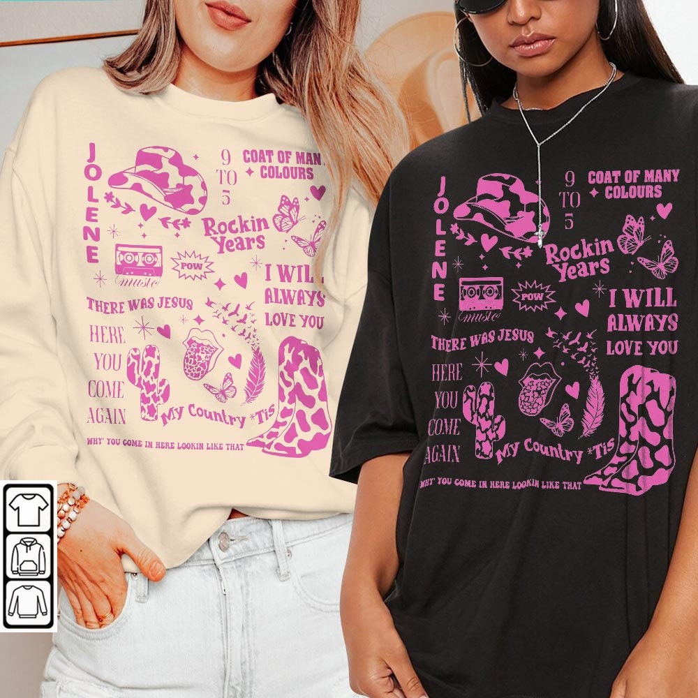 Parton Doodle Art Shirt, In Dolly We Trust Hoodie, 90s Country Music Tee, Women Western Trendy Tee, Vintage Retro Sweatshirt DA3004MT - 5.jpg