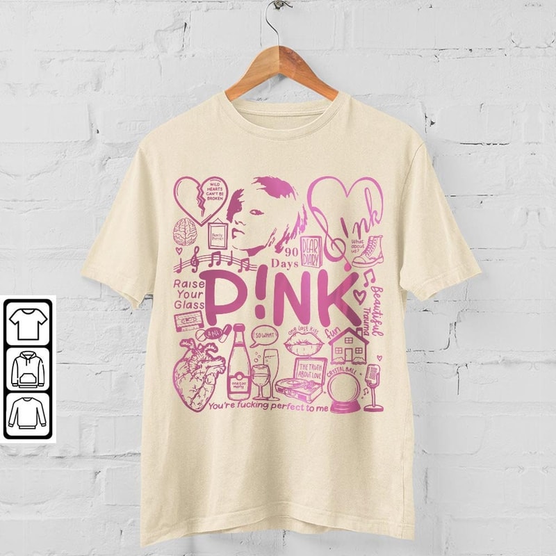 Pink Doodle Art Shirt, Vintage Pink Trustfall Merch Album Lyrics Sweatshirt Hoodie, Retro Pink Tour 2023 Tattoo L3004DA - 4.jpg