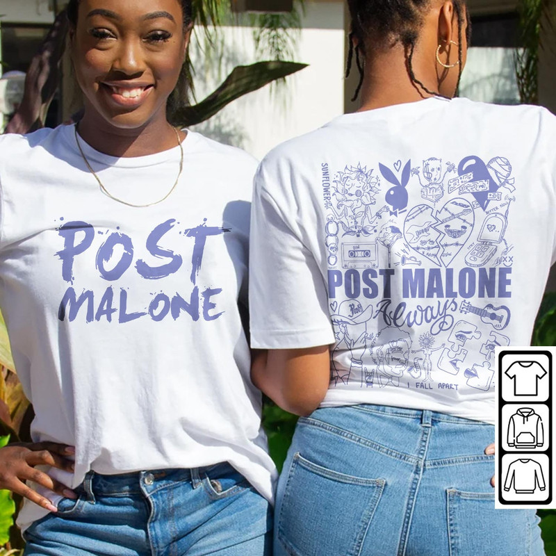 Post Malone Doodle Art Tattoo Shirt, 2 Side Post Malone Album Lyrics Art Sweatshirt Hoodie, Malone Art Concert V1 DA1306DT - 4.jpg