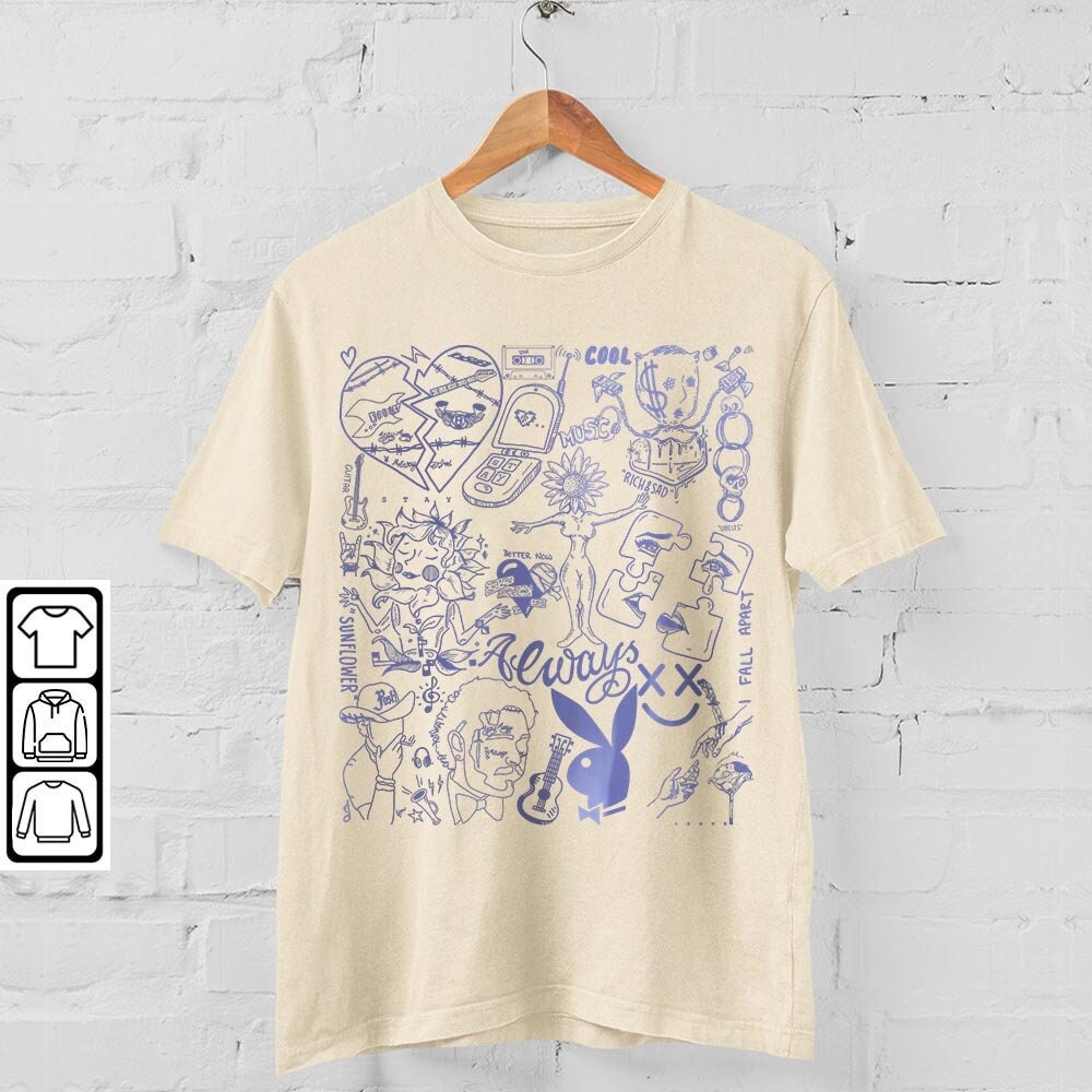 Post Malone Doodle Art Tattoo Shirt, Post Malone Album Lyrics Art Sweatshirt Hoodie, Malone Tattoos Tour 2023 Concert DA1205DT - 4.jpg