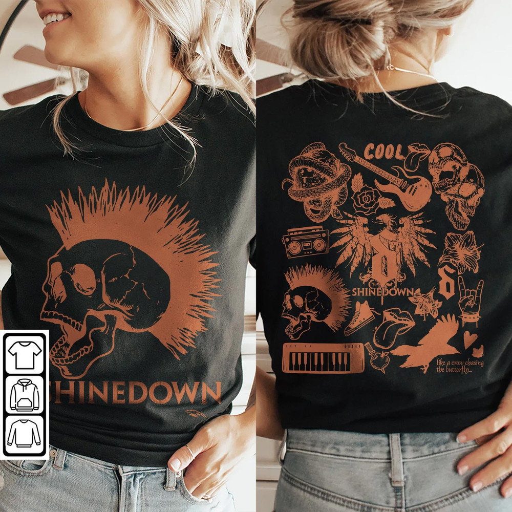 Shinedown Doodle Art Shirt, 2 Side Vintage Shinedown Merch Lyrics Album Art Sweatshirt, Retro Shinedown Tour 2023 V1 DA1306DT - 2.jpg
