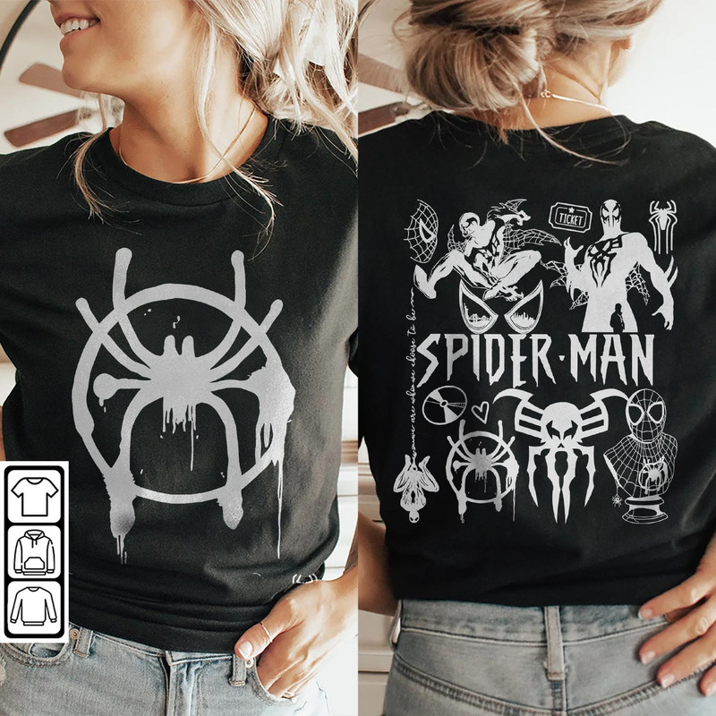 Spidey 2099 Movie Doodle Art Shirt, 2 Side Vintage 90s Spidey 2099 Merch Tee Graphic Art, Retro Superhero Art DA1906DT - 2.jpg