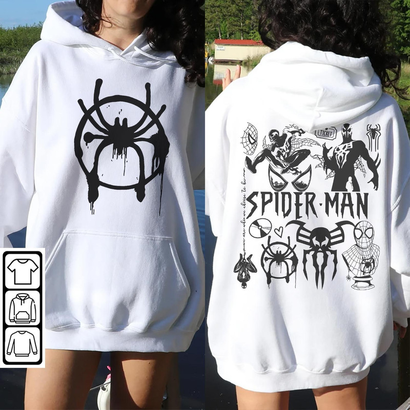 Spidey 2099 Movie Doodle Art Shirt, 2 Side Vintage 90s Spidey 2099 Merch Tee Graphic Art, Retro Superhero Art DA1906DT - 3.jpg