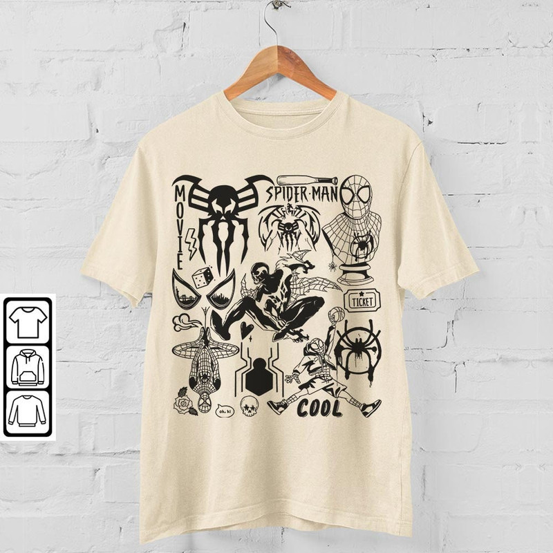 Spidey 2099 Movie Doodle Art Shirt, Vintage 90s Spidey 2099 Merch Tees Graphic Art, Retro Superhero Art DA1906DT - 4.jpg