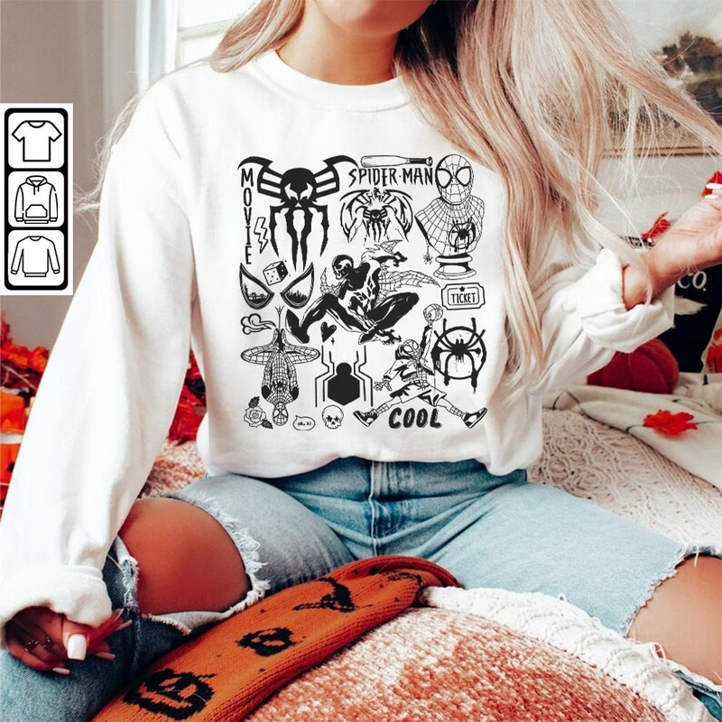 Spidey 2099 Movie Doodle Art Shirt, Vintage 90s Spidey 2099 Merch Tees Graphic Art, Retro Superhero Art DA1906DT - 5.jpg