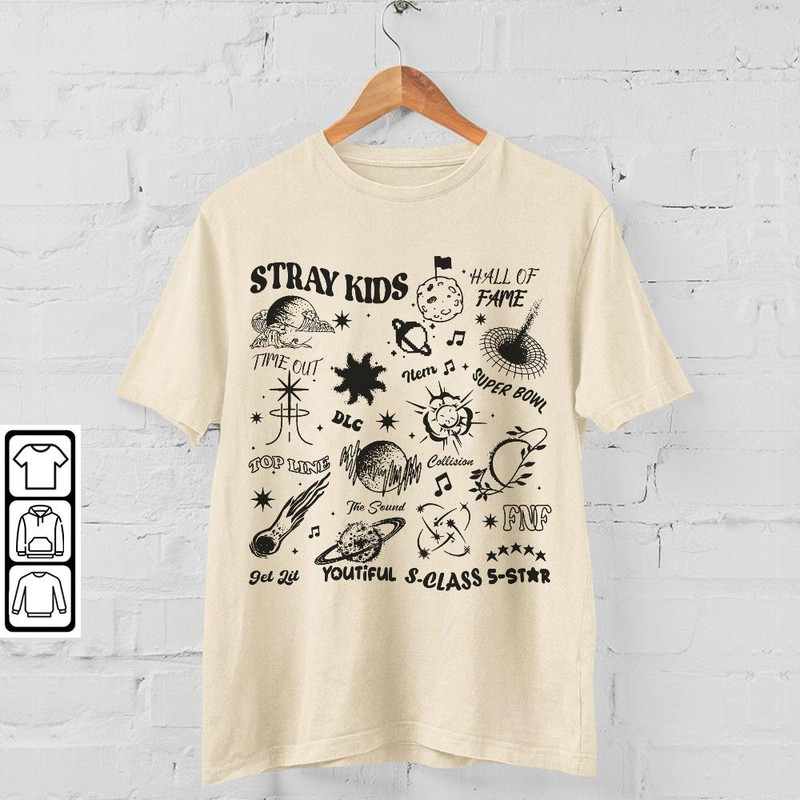 Stray Kids Doodle Art Shirt, Stray Kids 5 Star Tee, Kpop Album Merch Hoodie, Kpop Shirt, Unisex Inspired Bootleg Sweatshirt DA0905MT - 1.jpg