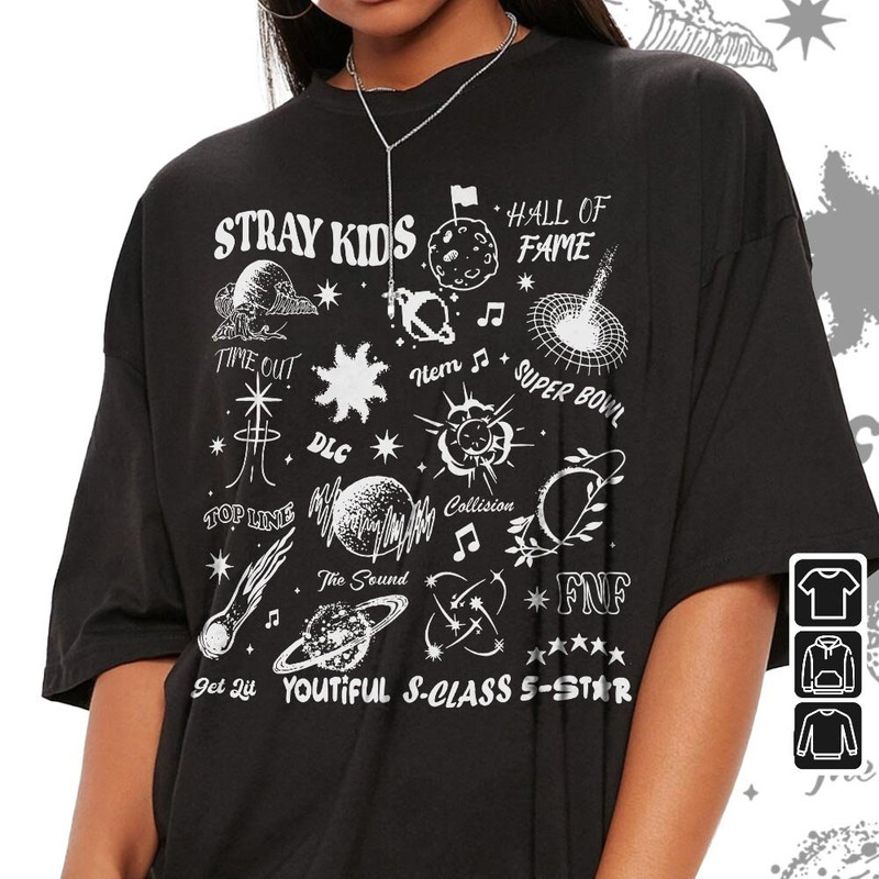 Stray Kids Doodle Art Shirt, Stray Kids 5 Star Tee, Kpop Album Merch Hoodie, Kpop Shirt, Unisex Inspired Bootleg Sweatshirt DA0905MT - 2.jpg