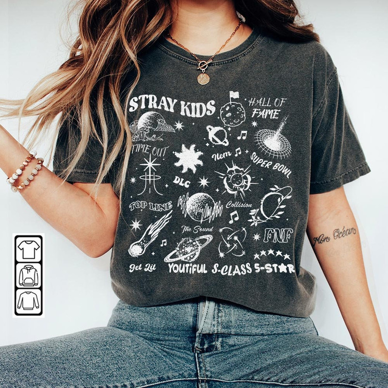 Stray Kids Doodle Art Shirt, Stray Kids 5 Star Tee, Kpop Album Merch Hoodie, Kpop Shirt, Unisex Inspired Bootleg Sweatshirt DA0905MT - 3.jpg