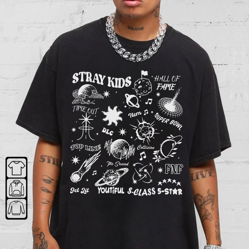 Stray Kids Doodle Art Shirt, Stray Kids 5 Star Tee, Kpop Album Merch Hoodie, Kpop Shirt, Unisex Inspired Bootleg Sweatshirt DA0905MT - 4.jpg
