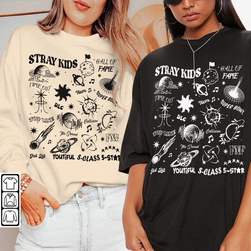 Stray Kids Doodle Art Shirt, Stray Kids 5 Star Tee, Kpop Album Merch Hoodie, Kpop Shirt, Unisex Inspired Bootleg Sweatshirt DA0905MT - 5.jpg