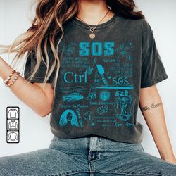 sza doodle art shirt, sza sos sweatshirt, ctrl gahdamn vintage lyric album song rap retro unisex gifts for fan hoodie da