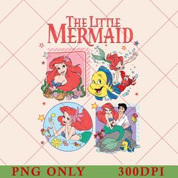 vintage little mermaid png, little mermaid ariel png, ariel png, princess png, gifts for her, disney princess png