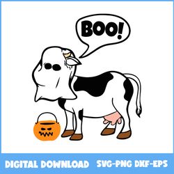 halloween cow ghost costume cute boo svg, cow ghost svg, ghost svg, boo svg, halloween svg, png eps dxf digital file