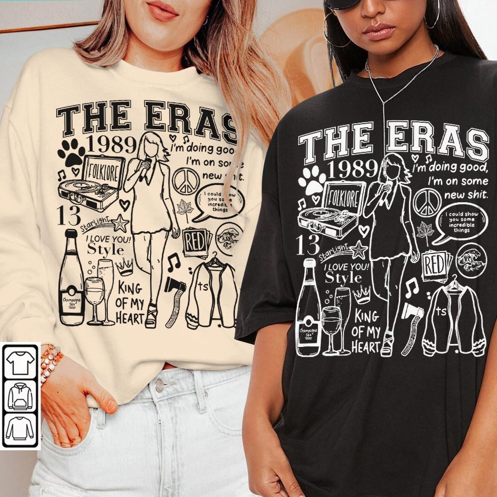 Taylor Swift Doodle Art Shirt, Vintage Taylor Swift Merch Album Lyrics Sweatshirt Hoodie, Taylor Swift Tattoos The Eras Tour 2023 DA3004DT - 2.jpg