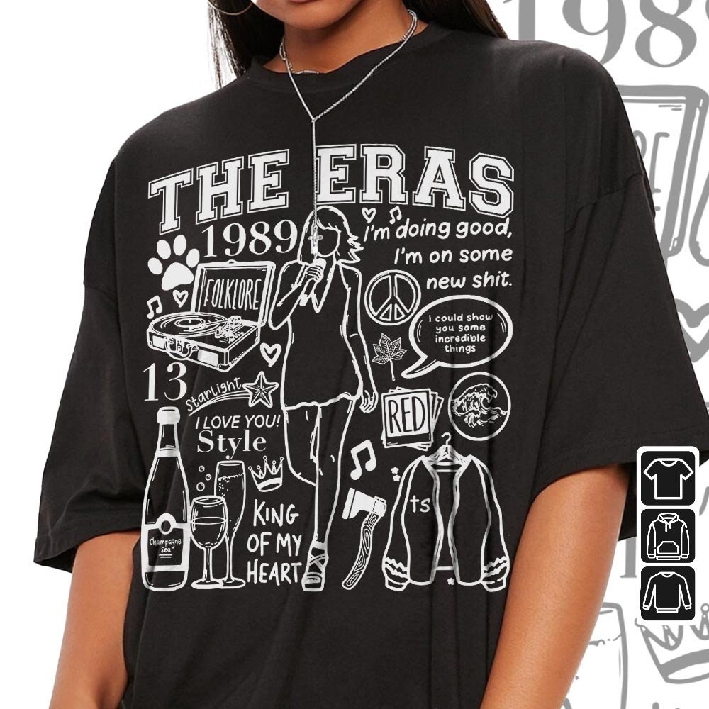 Taylor Swift Doodle Art Shirt, Vintage Taylor Swift Merch Album Lyrics Sweatshirt Hoodie, Taylor Swift Tattoos The Eras Tour 2023 DA3004DT - 3.jpg