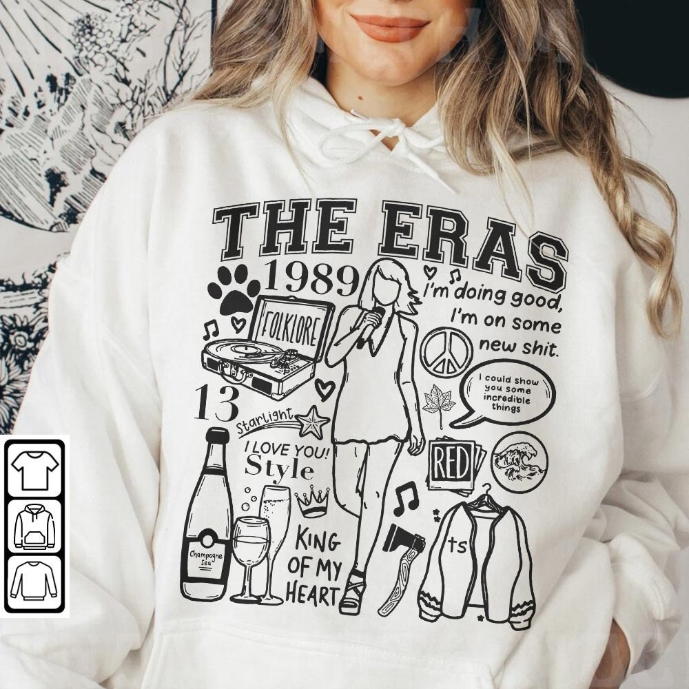 Taylor Swift Doodle Art Shirt, Vintage Taylor Swift Merch Album Lyrics Sweatshirt Hoodie, Taylor Swift Tattoos The Eras Tour 2023 DA3004DT - 4.jpg