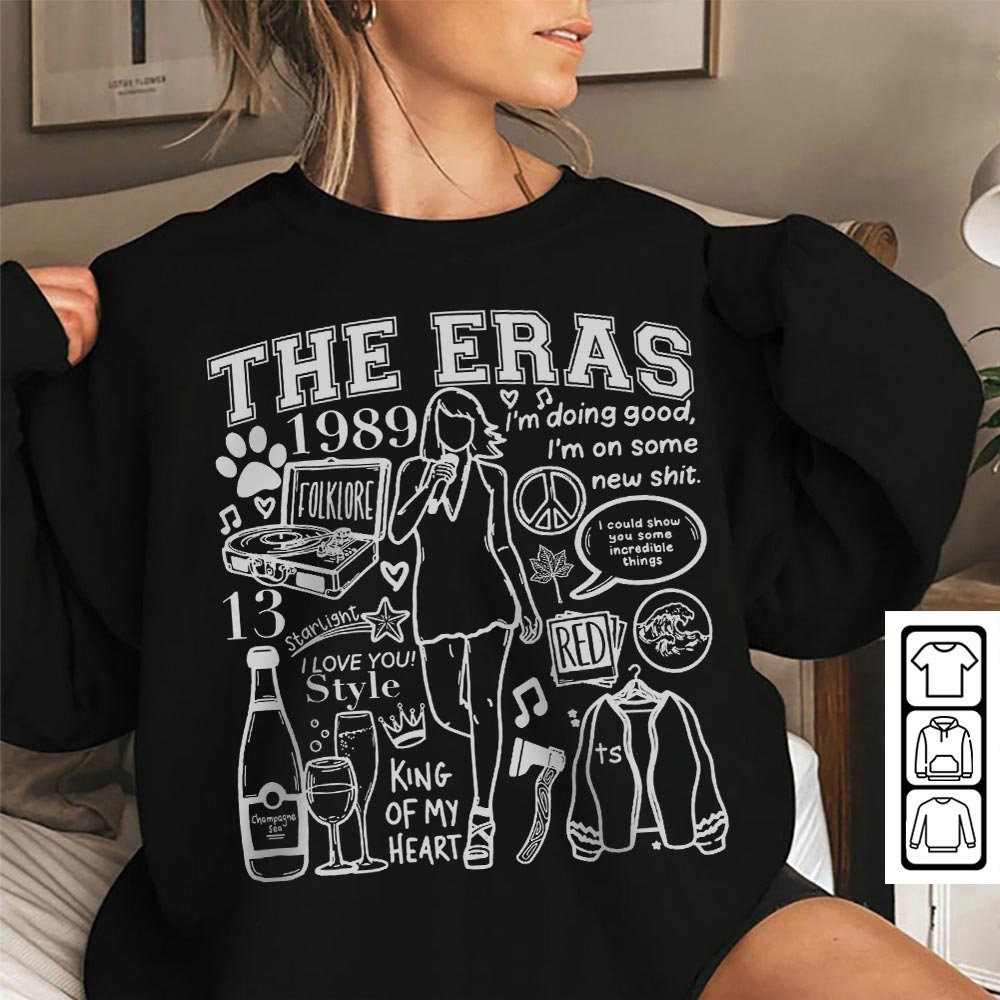Taylor Swift Doodle Art Shirt, Vintage Taylor Swift Merch Album Lyrics Sweatshirt Hoodie, Taylor Swift Tattoos The Eras Tour 2023 DA3004DT - 5.jpg
