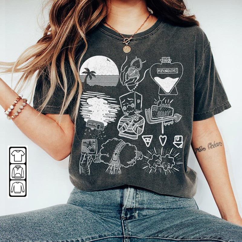 The Neighbourhood Doodle Art Shirt, Vintage The NBHD Merch Tees Album Lyric Art Tattoo Sweatshirt Hoodie, Retro The NBHD Tour DA1206DT - 1.jpg