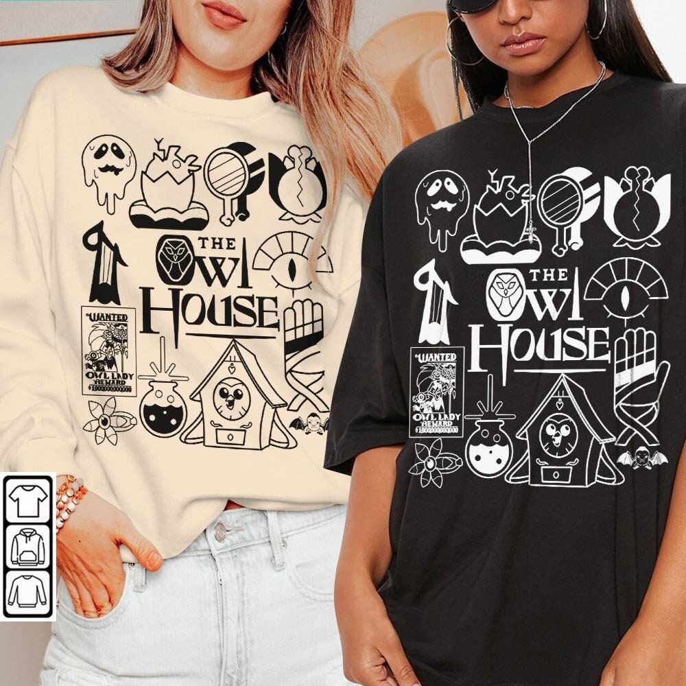 The Owl House Doodle Art Shirt, Vintage The Owl House Movie TV Print Art Tattoo Sweatshirt Hoodie The Owl House Cartoon 2023 DA2405DT - 2.jpg