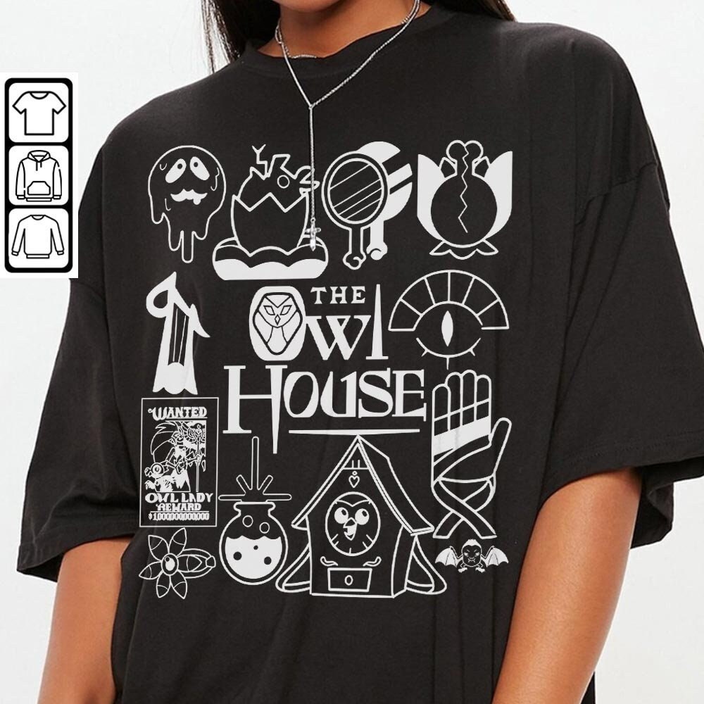 The Owl House Doodle Art Shirt, Vintage The Owl House Movie TV Print Art Tattoo Sweatshirt Hoodie The Owl House Cartoon 2023 DA2405DT - 3.jpg