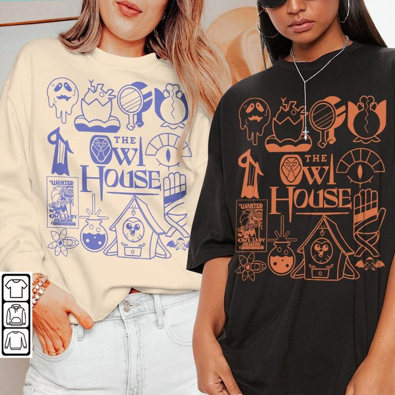 The Owl House Doodle Art Shirt, Vintage The Owl House Movie TV Print Art Tattoo Sweatshirt Hoodie The Owl House Cartoon 2023 V1 DA2405DT - 2.jpg
