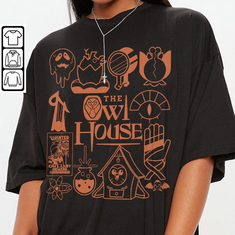 The Owl House Doodle Art Shirt, Vintage The Owl House Movie TV Print Art Tattoo Sweatshirt Hoodie The Owl House Cartoon 2023 V1 DA2405DT - 3.jpg