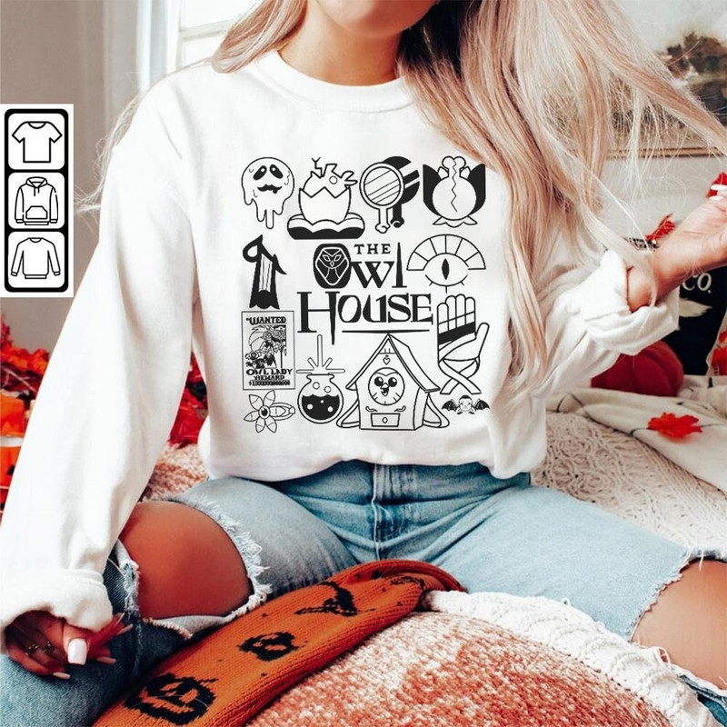 The Owl House Doodle Art Shirt, Vintage The Owl House Movie TV Print Art Tattoo Sweatshirt Hoodie The Owl House Cartoon 2023 DA2405DT - 5.jpg
