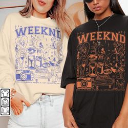 the weeknd doodle art shirt, vintage merch weeknd album lyrics song sweatshirt hoodie, the weeknd tour 2023 tattoos da12