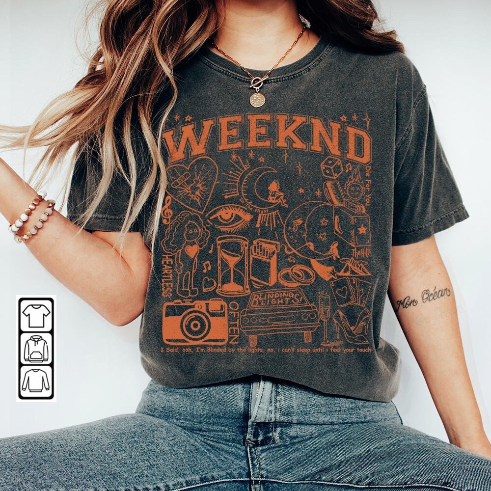 The Weeknd Doodle Art Shirt, Vintage Merch Weeknd Album Lyrics Song Sweatshirt Hoodie, The Weeknd Tour 2023 Tattoos DA1205DT - 2.jpg