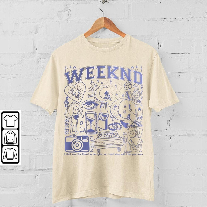 The Weeknd Doodle Art Shirt, Vintage Merch Weeknd Album Lyrics Song Sweatshirt Hoodie, The Weeknd Tour 2023 Tattoos DA1205DT - 4.jpg