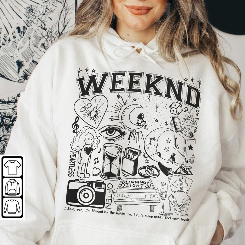 The Weeknd Doodle Art Shirt, Vintage Merch Weeknd Album Lyrics Song Sweatshirt Hoodie, The Weeknd Tour 2023 Tattoos DA2604DT - 3.jpg