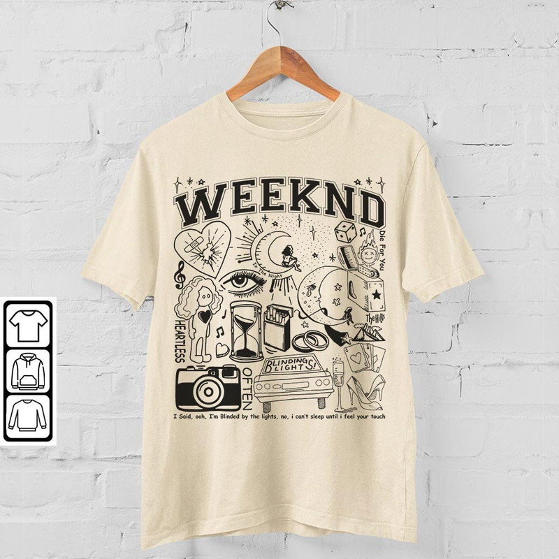 The Weeknd Doodle Art Shirt, Vintage Merch Weeknd Album Lyrics Song Sweatshirt Hoodie, The Weeknd Tour 2023 Tattoos DA2604DT - 4.jpg