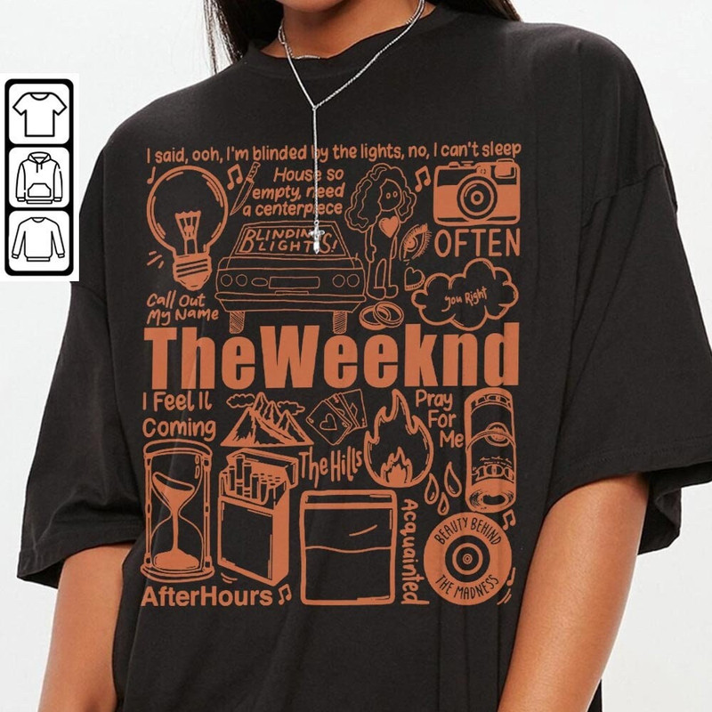 The Weeknd Doodle Art Shirt, Vintage Merch Weeknd Album Lyrics Song Sweatshirt Hoodie, Weeknd Tour 2023 Rap Tattoos DA1205DT - 3.jpg