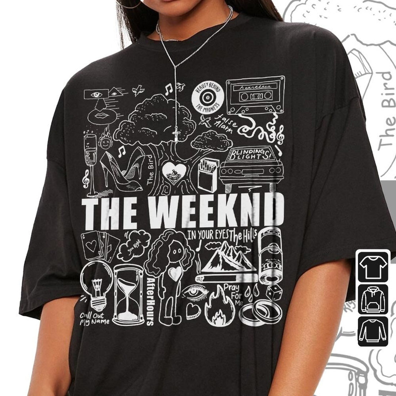 The Weeknd Doodle Art Shirt, Vintage Merch Weeknd Album Lyrics Song Sweatshirt Hoodie, Weeknd Tour 2023 Tattoos DA2604DT - 3.jpg
