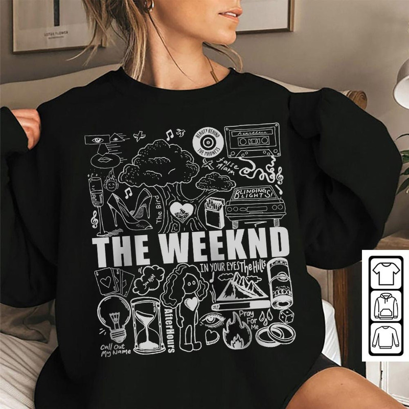 The Weeknd Doodle Art Shirt, Vintage Merch Weeknd Album Lyrics Song Sweatshirt Hoodie, Weeknd Tour 2023 Tattoos DA2604DT - 5.jpg