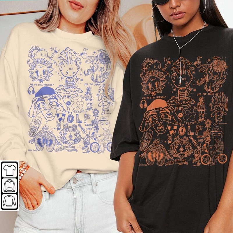 Tyler Creator Doodle Art Tattoo Shirt, Tyler Creator Album Lyrics Art Sweatshirt Hoodie, Retro Tyler Tour 2023 Art Design DA1205DT - 1.jpg