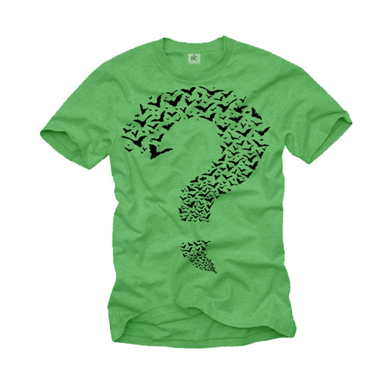 Cool Big Bang Theory T-Shirt for Men The Riddler with funny Questionmark and bat print green S-XXXXXL - 1.jpg