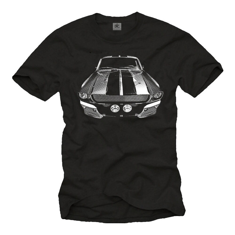 Cool Car T-Shirt for Men with ELEANOR Print, blackwhite S-XXXXXL - 1.jpg
