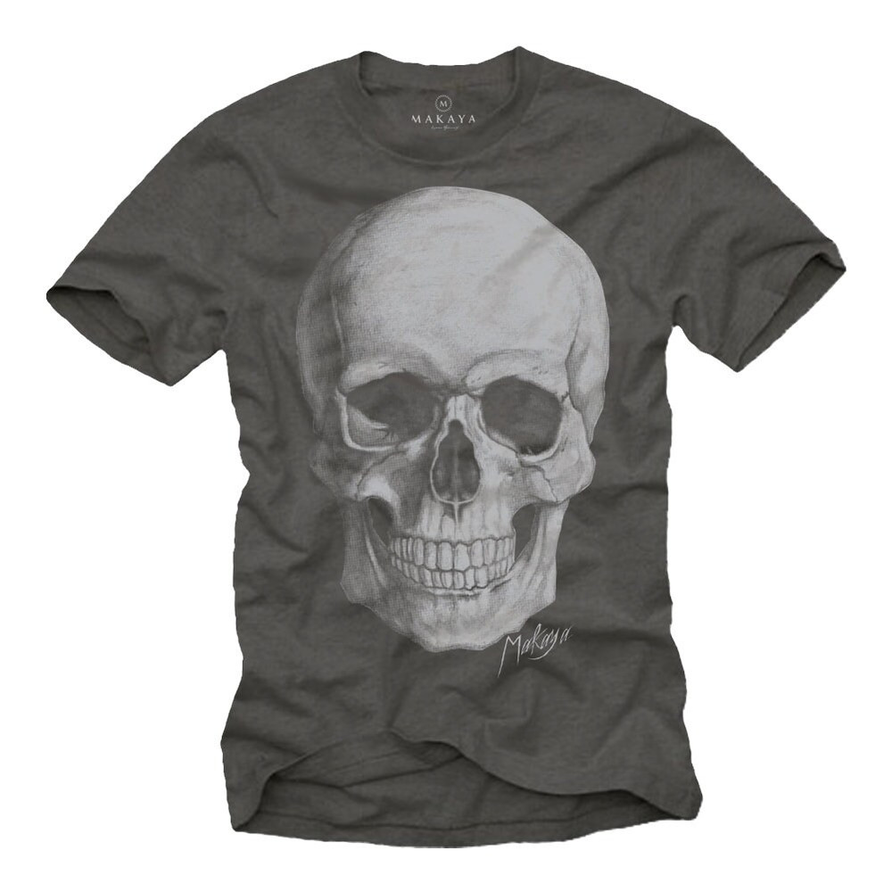 Cool Punk Biker T-Shirt for Men with Skull print grey, HALLOWEEN Size S-XXXXXL - 5.jpg