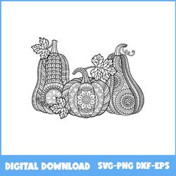 halloween pumpkin mandala style svg, pumpkin mandala style svg, pumpkin svg, halloween svg, png eps dxf file