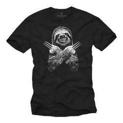 makaya funny animal t-shirt for men - cool sloth gift black s-xxxxxl