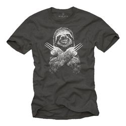 makaya funny animal t-shirt for men - cool sloth gift gray s-xxxxxl