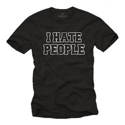 makaya mens funny slogan t-shirt - i hate people - black tee s-xxxxxl