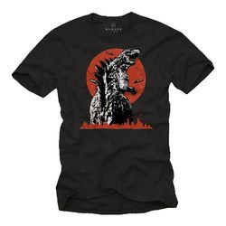 makaya mens vintage retro graphic t-shirt - godzilla tee black s-xxxxxl